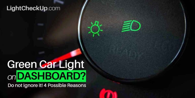 Green car light on dashboard
