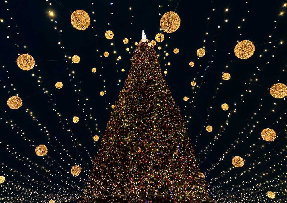 Flagpole Christmas Tree lights