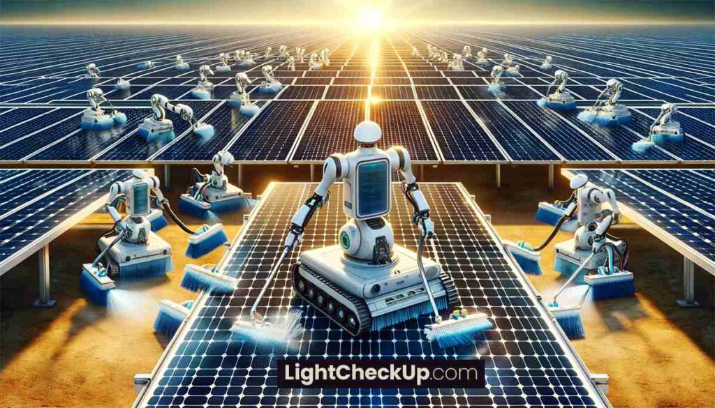 Role of robots in solar panel cleaning