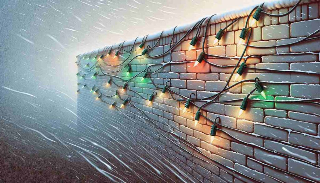 Hang Christmas Lights on a Brick Wall