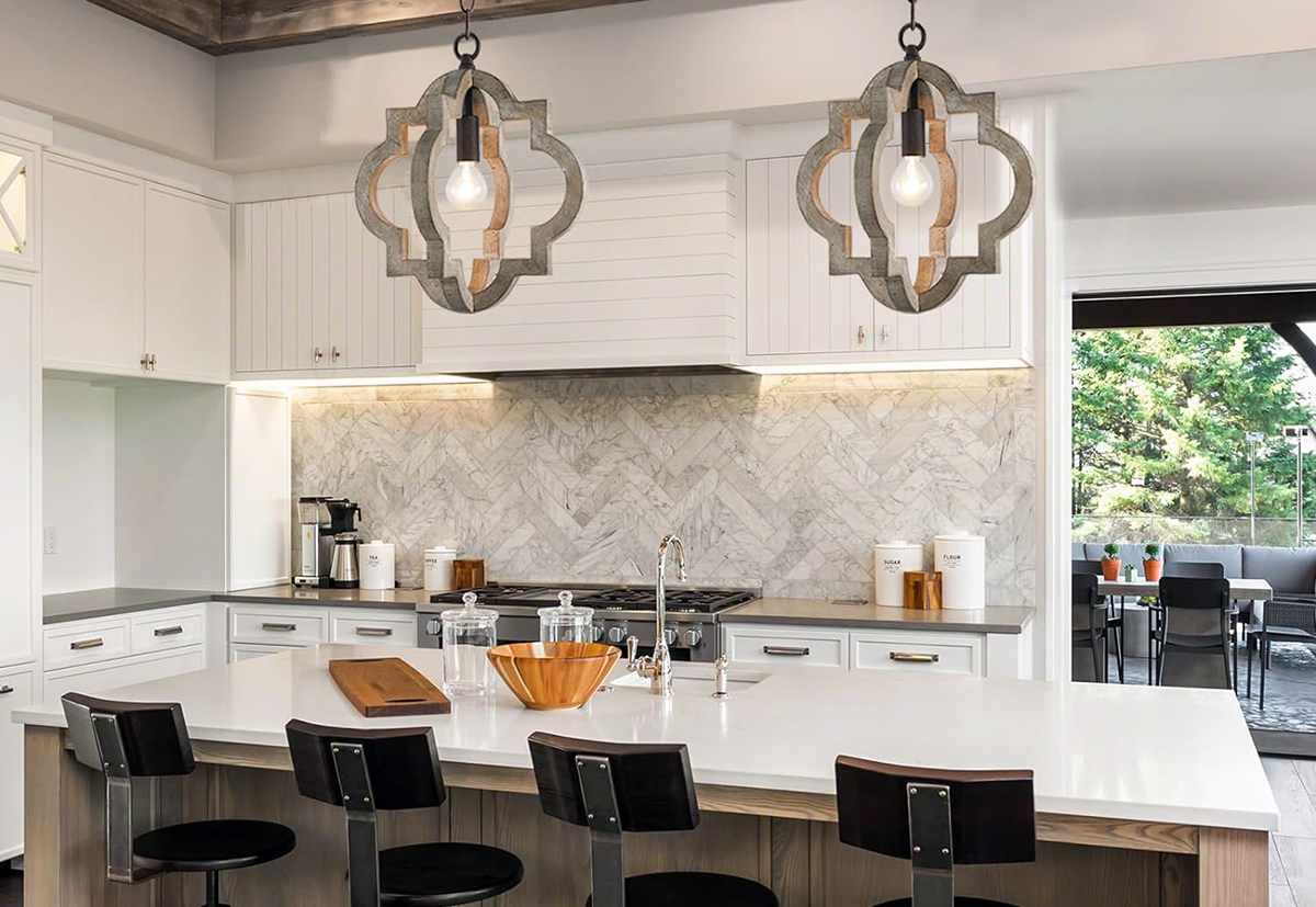 4 LiGHTS kITCHEN iSLAND lIGHTING, lED 4000k fARMHOUSE lINEAR cHANDELIER ...