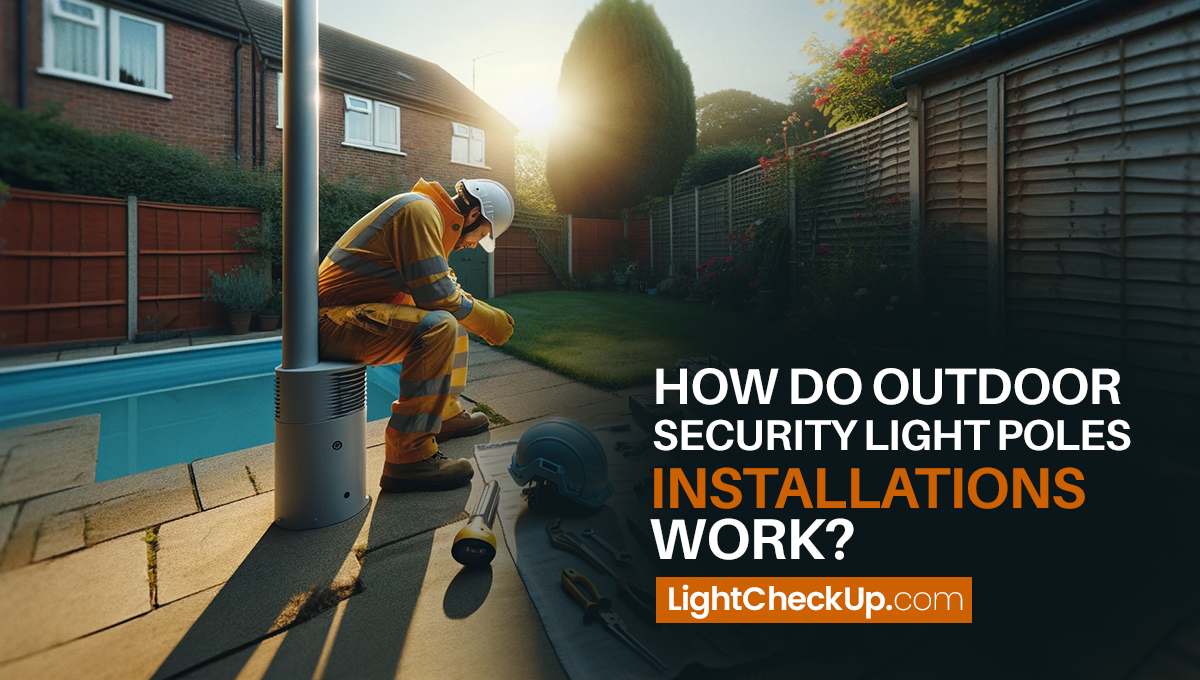 How do outdoor security light poles work