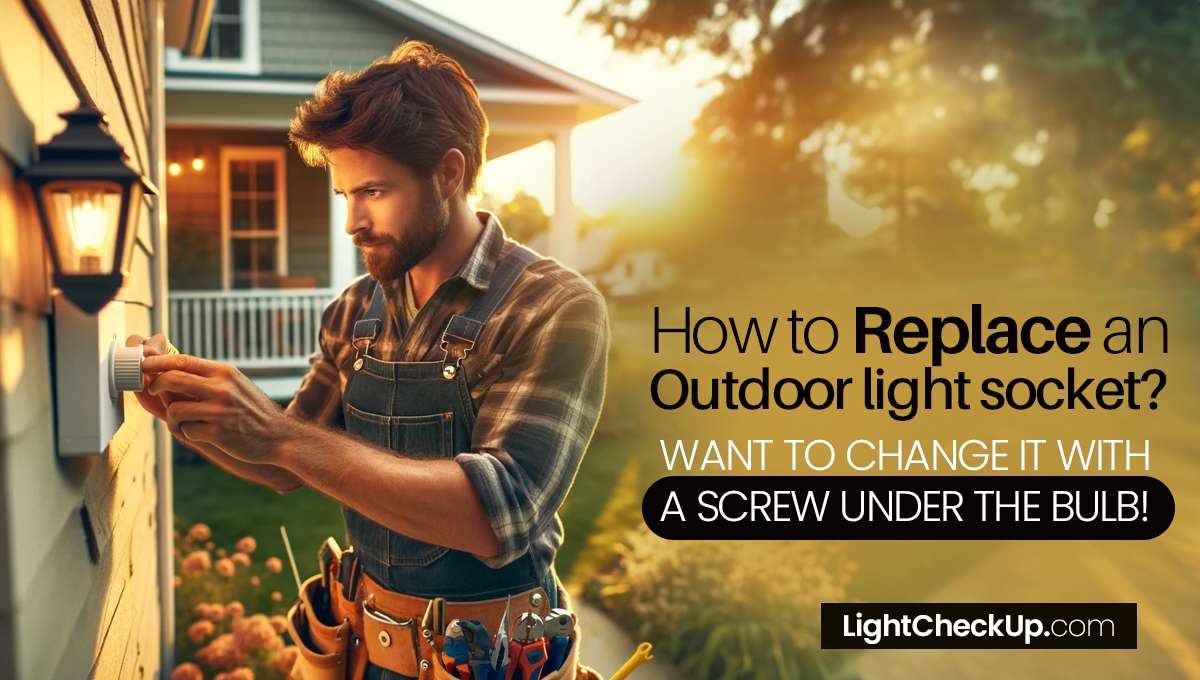 How to replace an outdoor light socket? Want to change it with a screw under the bulb!