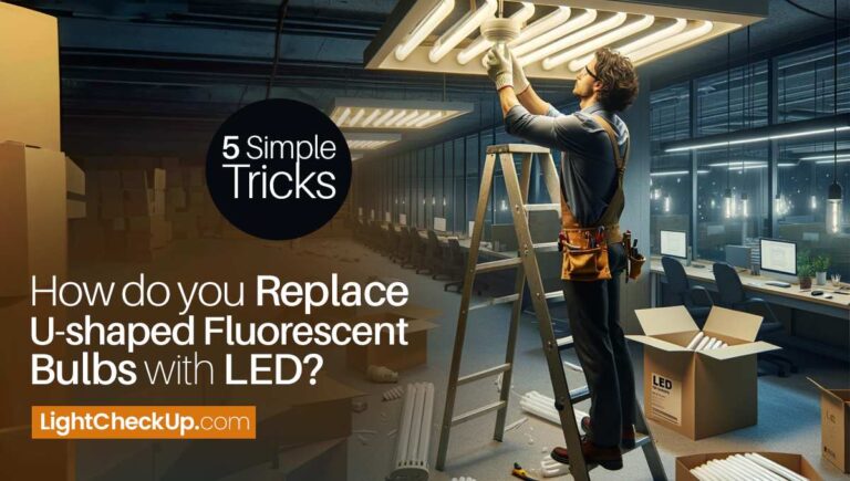 How do you replace U-shaped fluorescent bulbs with LED