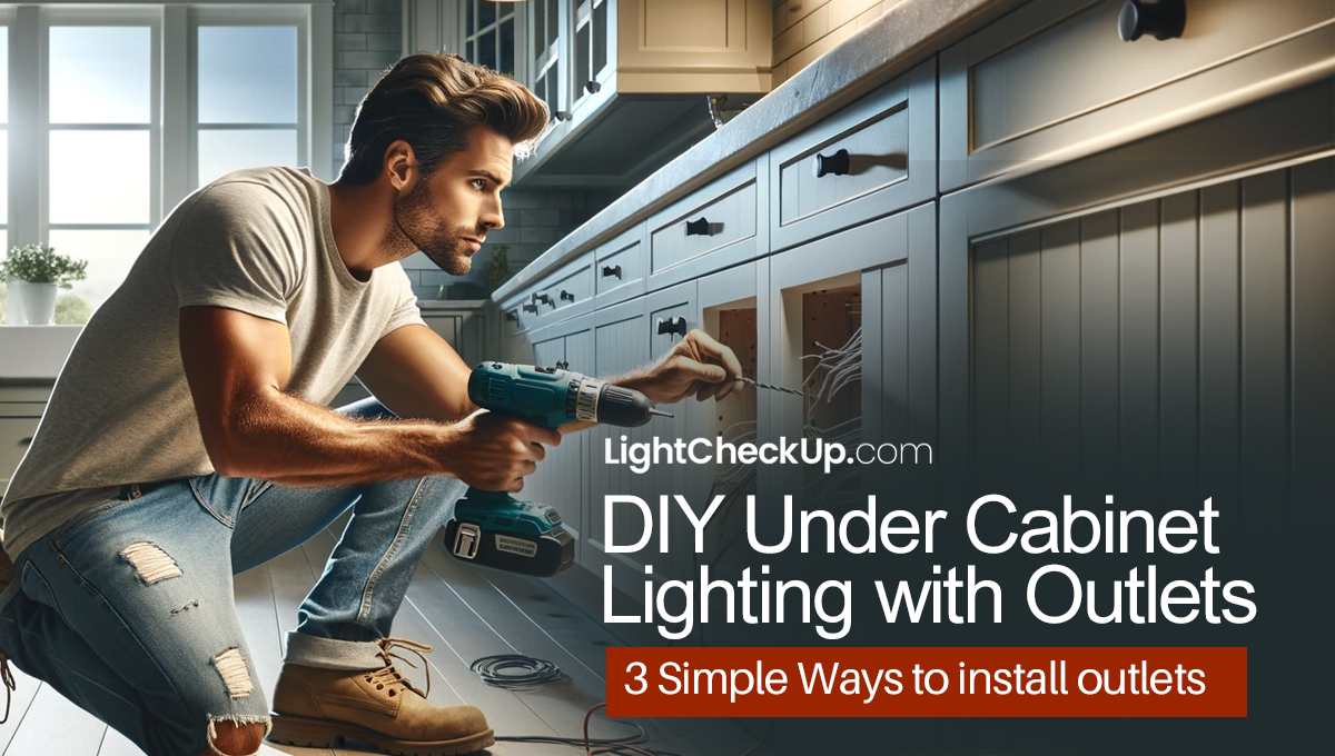 DIY under cabinet lighting with outlets: 3 Simple Ways to install outlets
