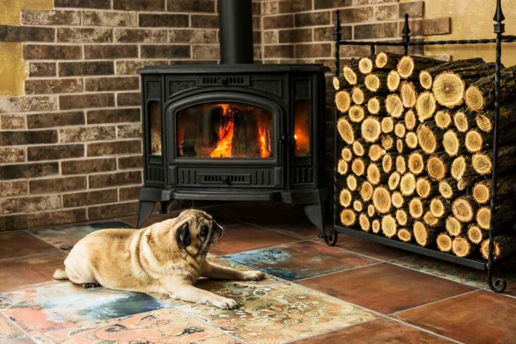 Wood fireplace heater with blower