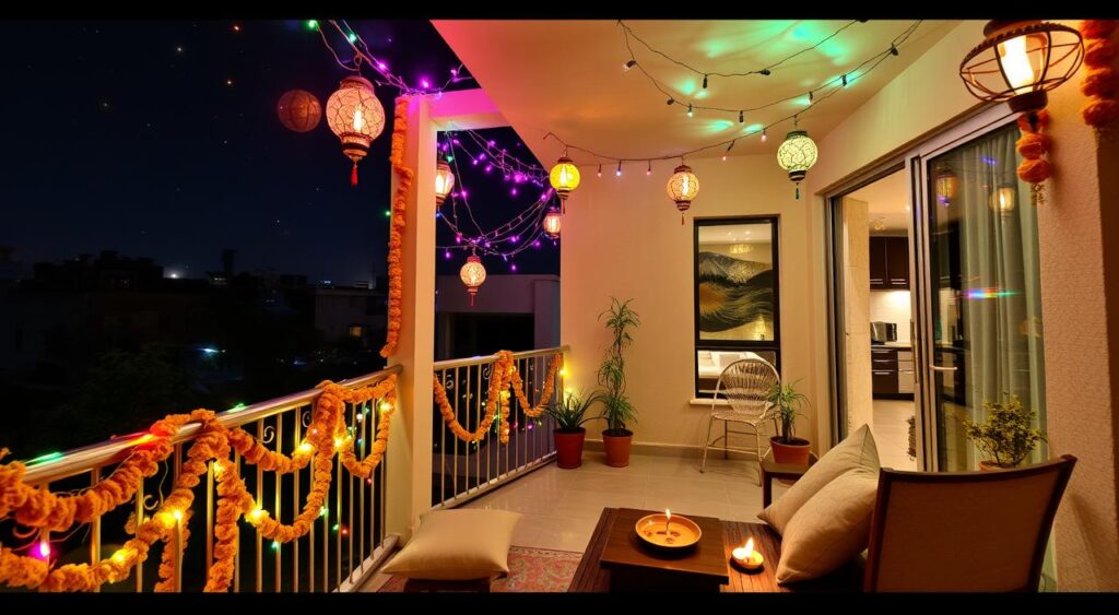 Balcony and Patio String Light Decor