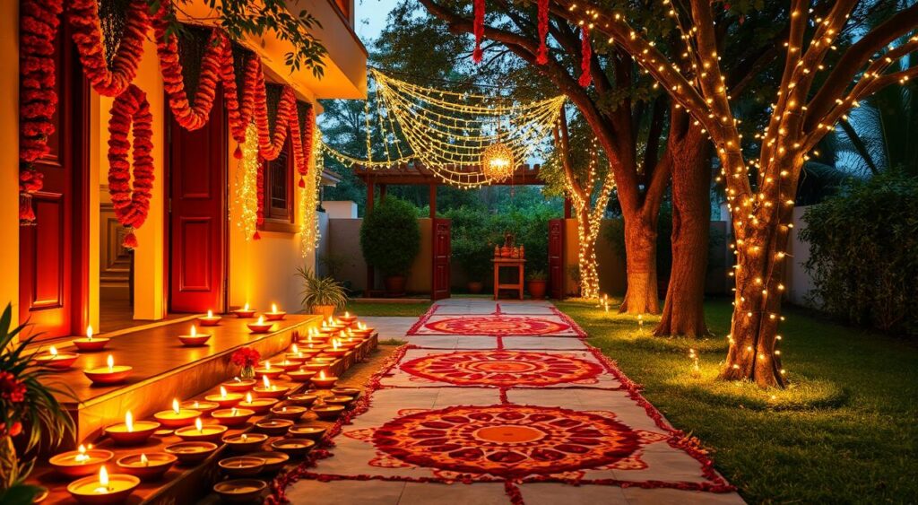 Traditional Diya Decorations for Outdoor Spaces