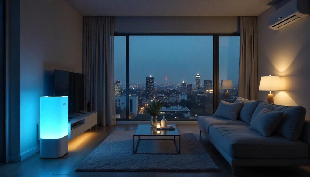 Air Purifier and AC turned on