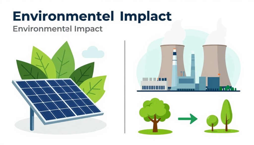 Infographic showing environmental impact comparison between solar and traditional lights Infographic showing environmental impact comparison between solar and traditional lights