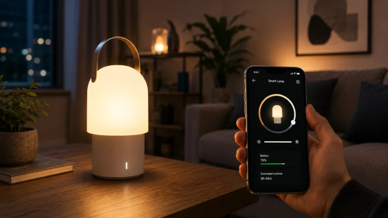 Cozy Smart Lamp Nightstand Scene