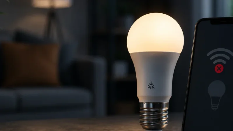 Offline Smart Bulb on Countertop